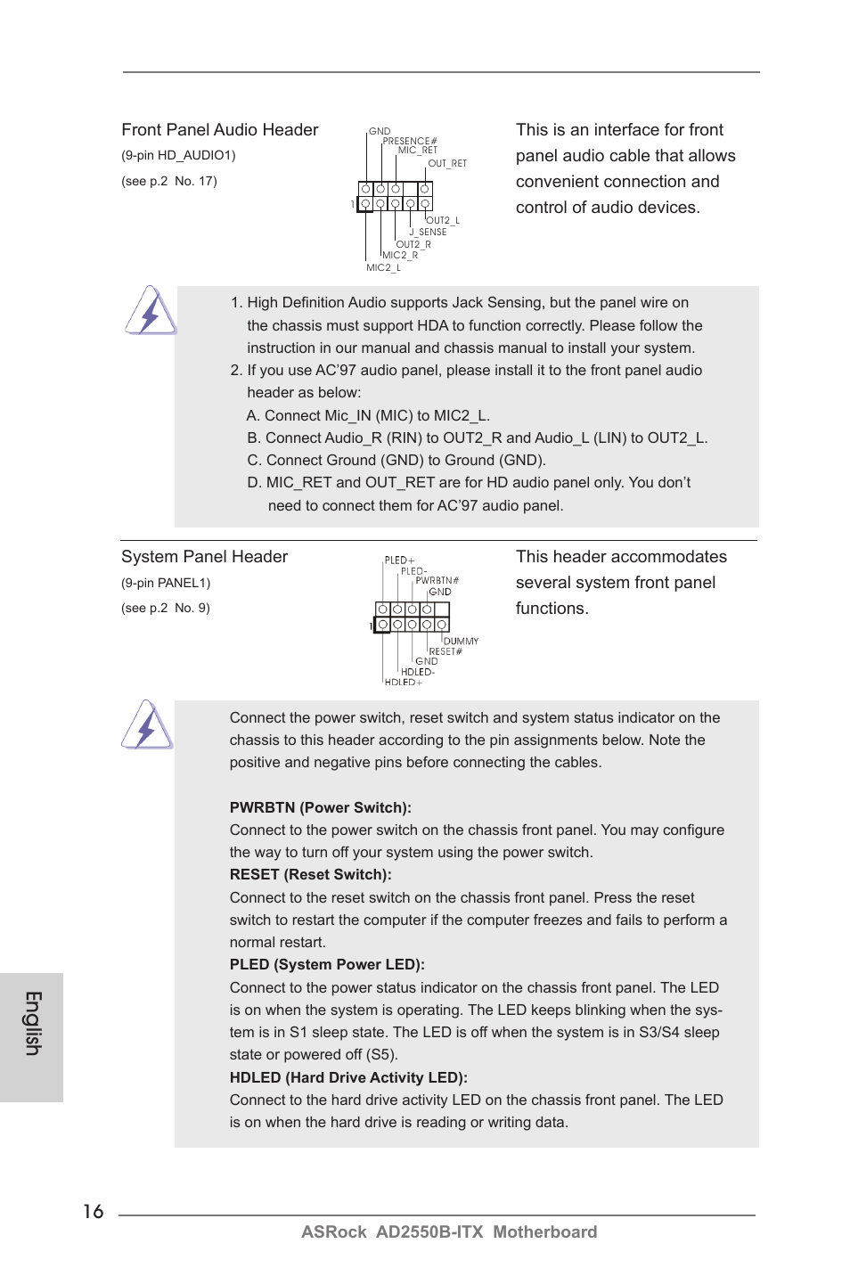 English | ASRock AD2550B-ITX User Manual | Page 16 / 140