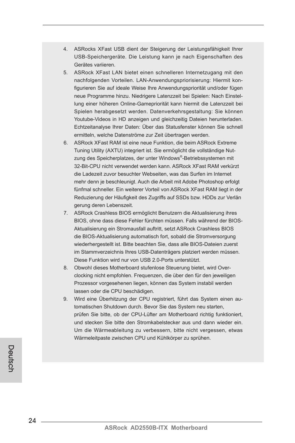 Deutsch | ASRock AD2550B-ITX User Manual | Page 24 / 140