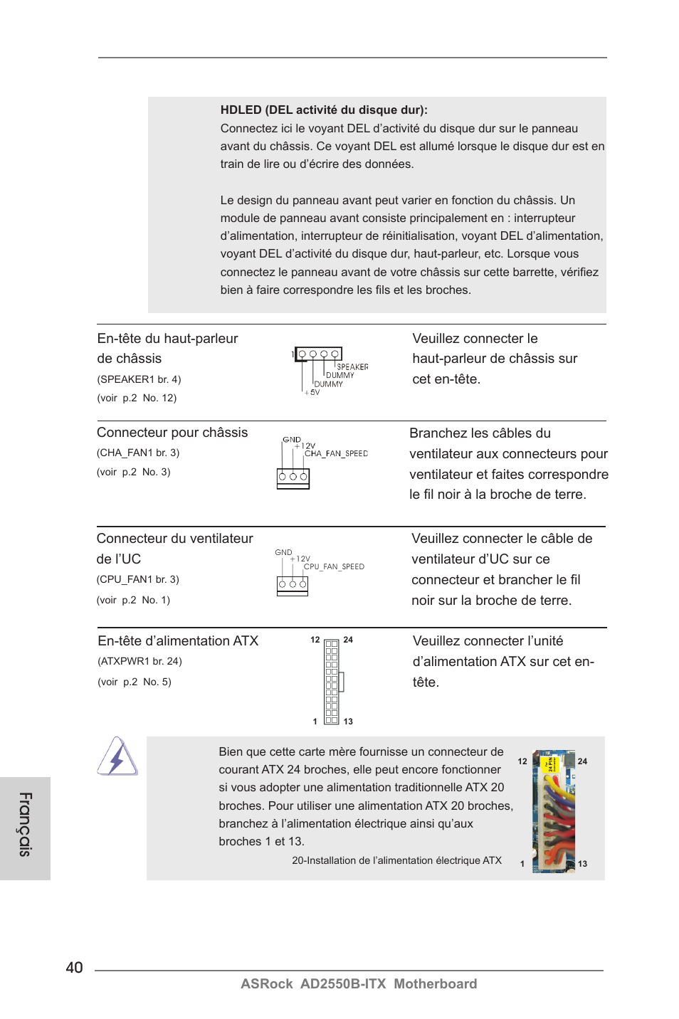Français | ASRock AD2550B-ITX User Manual | Page 40 / 140