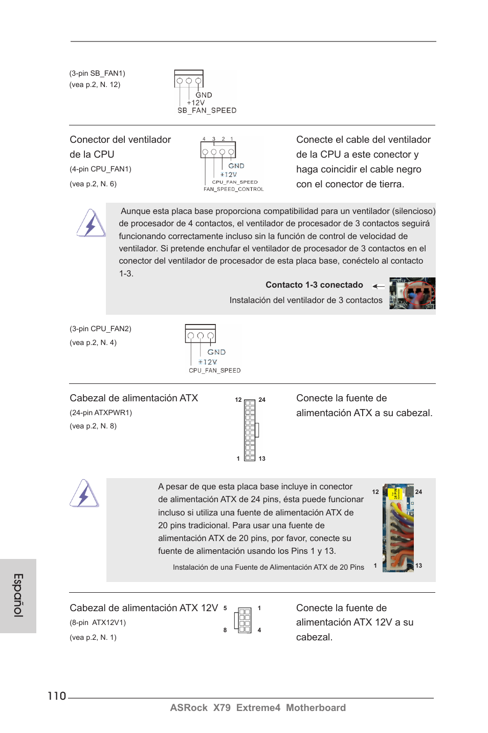 Español | ASRock X79 Extreme4 User Manual | Page 110 / 218