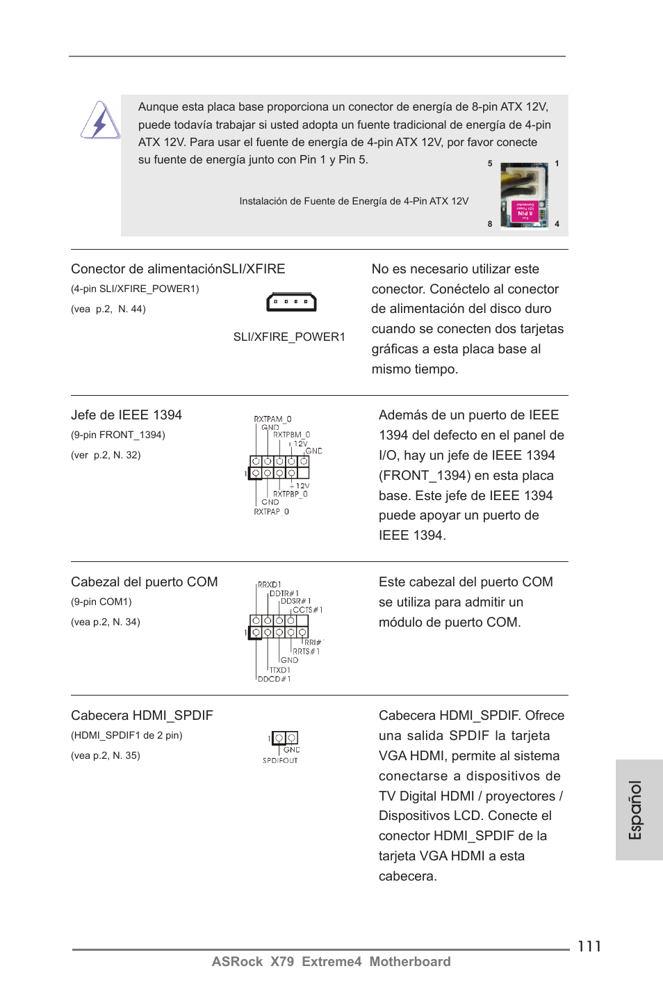 Español | ASRock X79 Extreme4 User Manual | Page 111 / 218