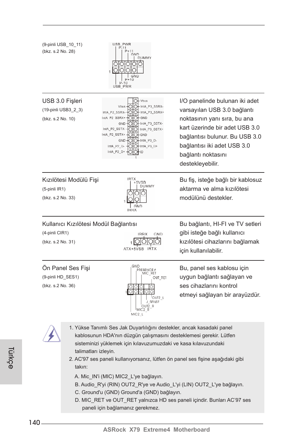 Türkçe | ASRock X79 Extreme4 User Manual | Page 140 / 218