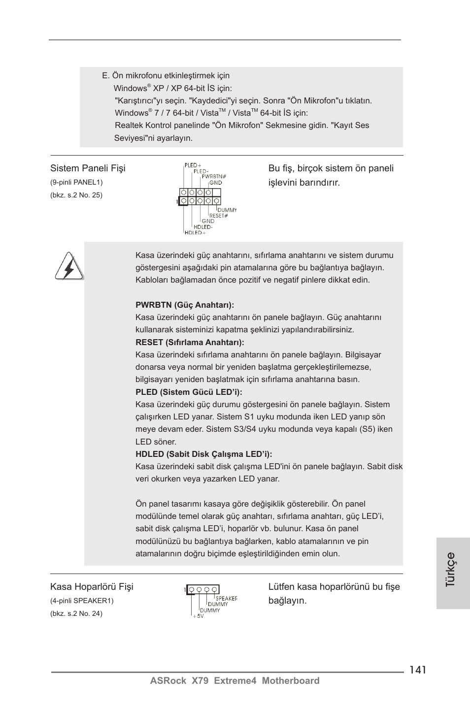 Türkçe | ASRock X79 Extreme4 User Manual | Page 141 / 218