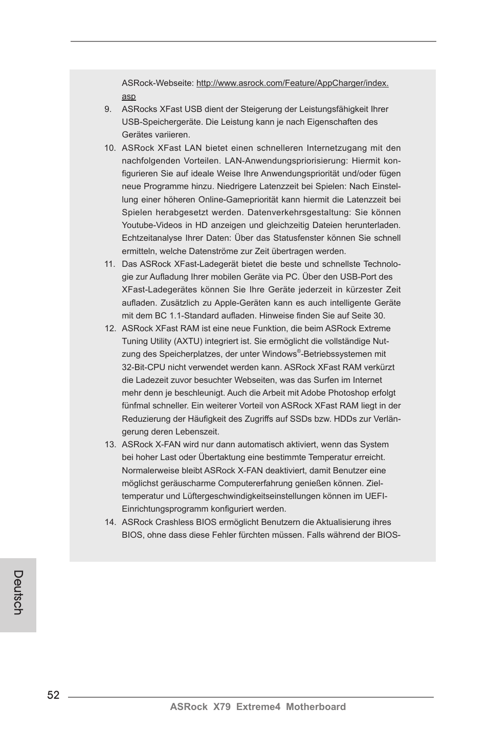Deutsch | ASRock X79 Extreme4 User Manual | Page 52 / 218