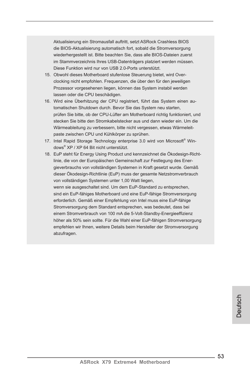 Deutsch | ASRock X79 Extreme4 User Manual | Page 53 / 218