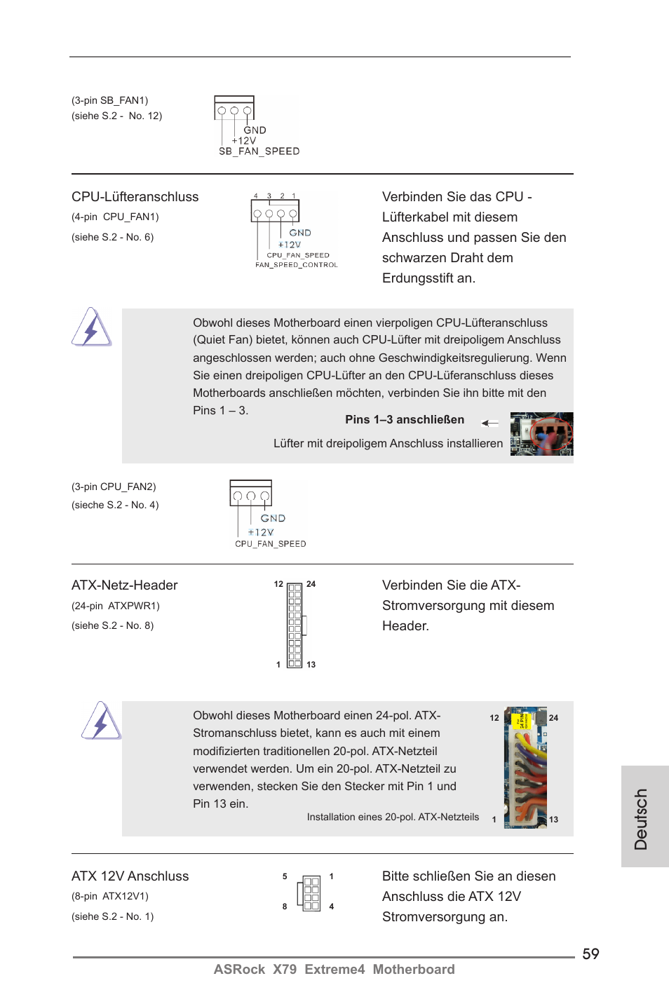 Deutsch | ASRock X79 Extreme4 User Manual | Page 59 / 218