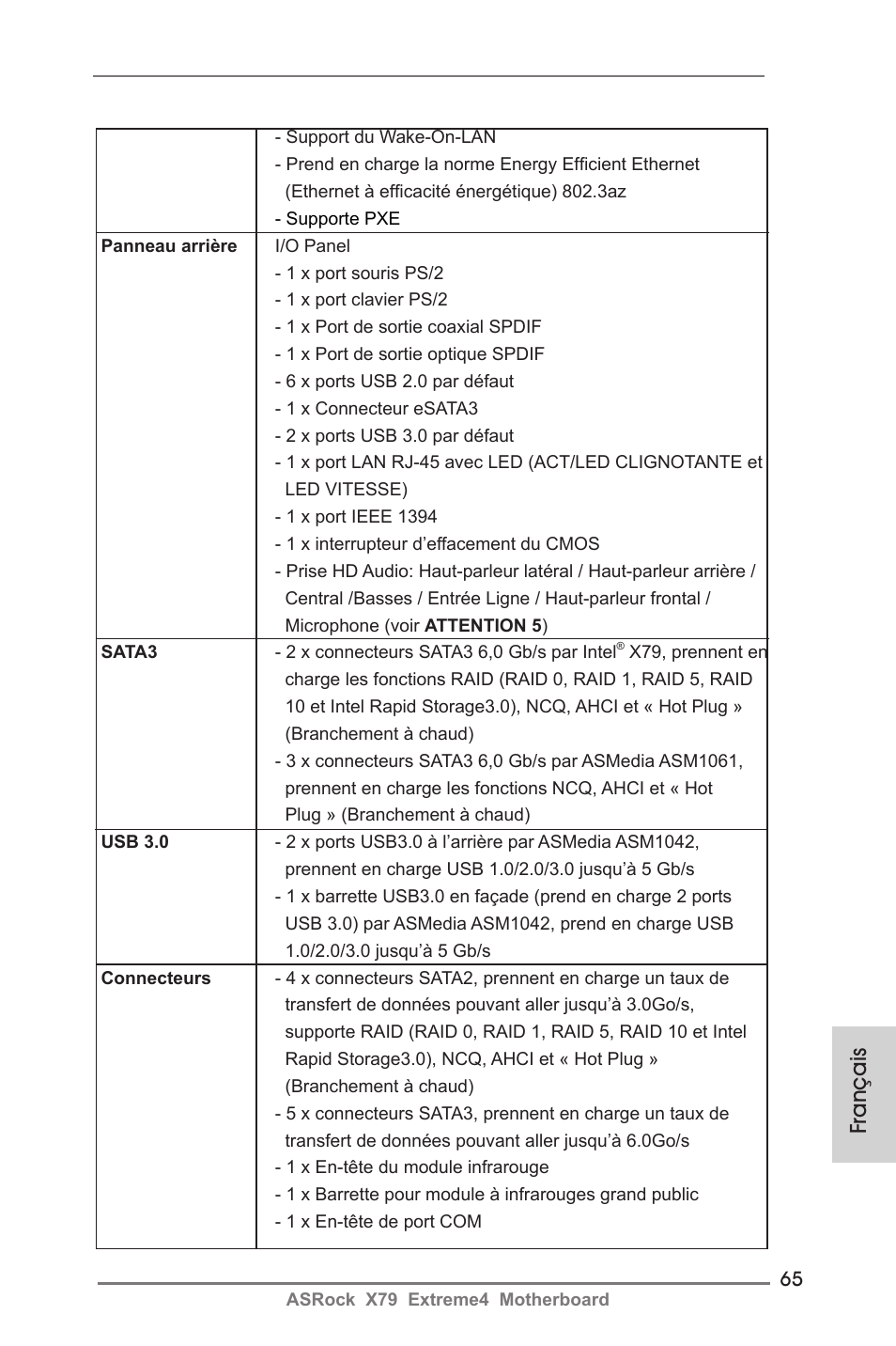 Français | ASRock X79 Extreme4 User Manual | Page 65 / 218