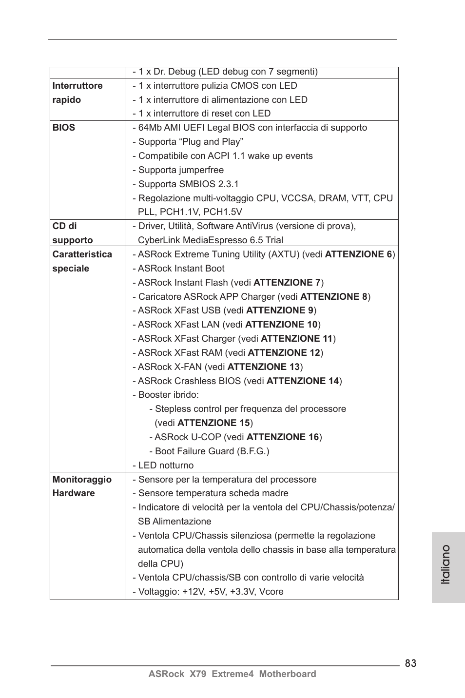 Italiano | ASRock X79 Extreme4 User Manual | Page 83 / 218