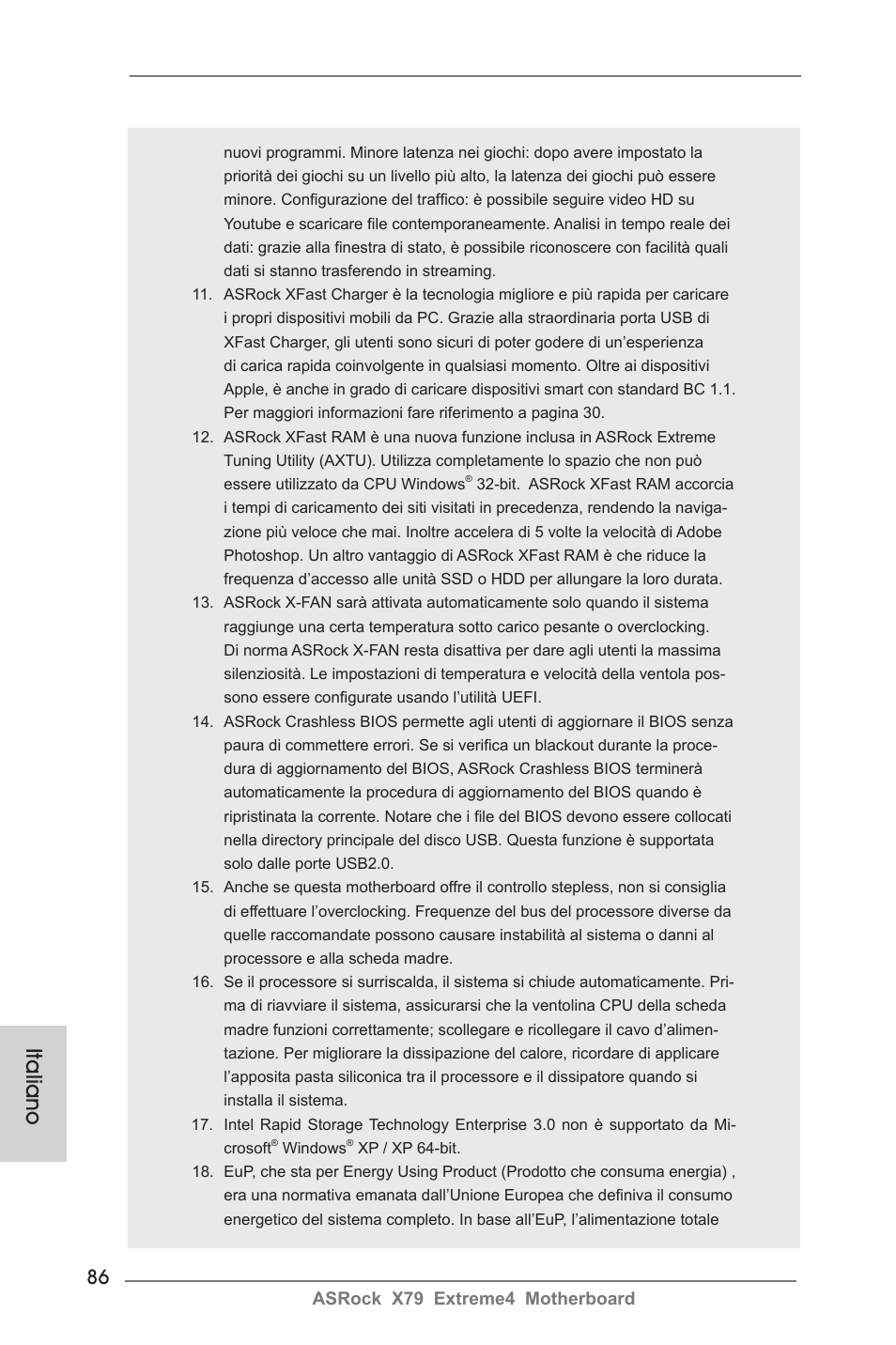 Italiano | ASRock X79 Extreme4 User Manual | Page 86 / 218