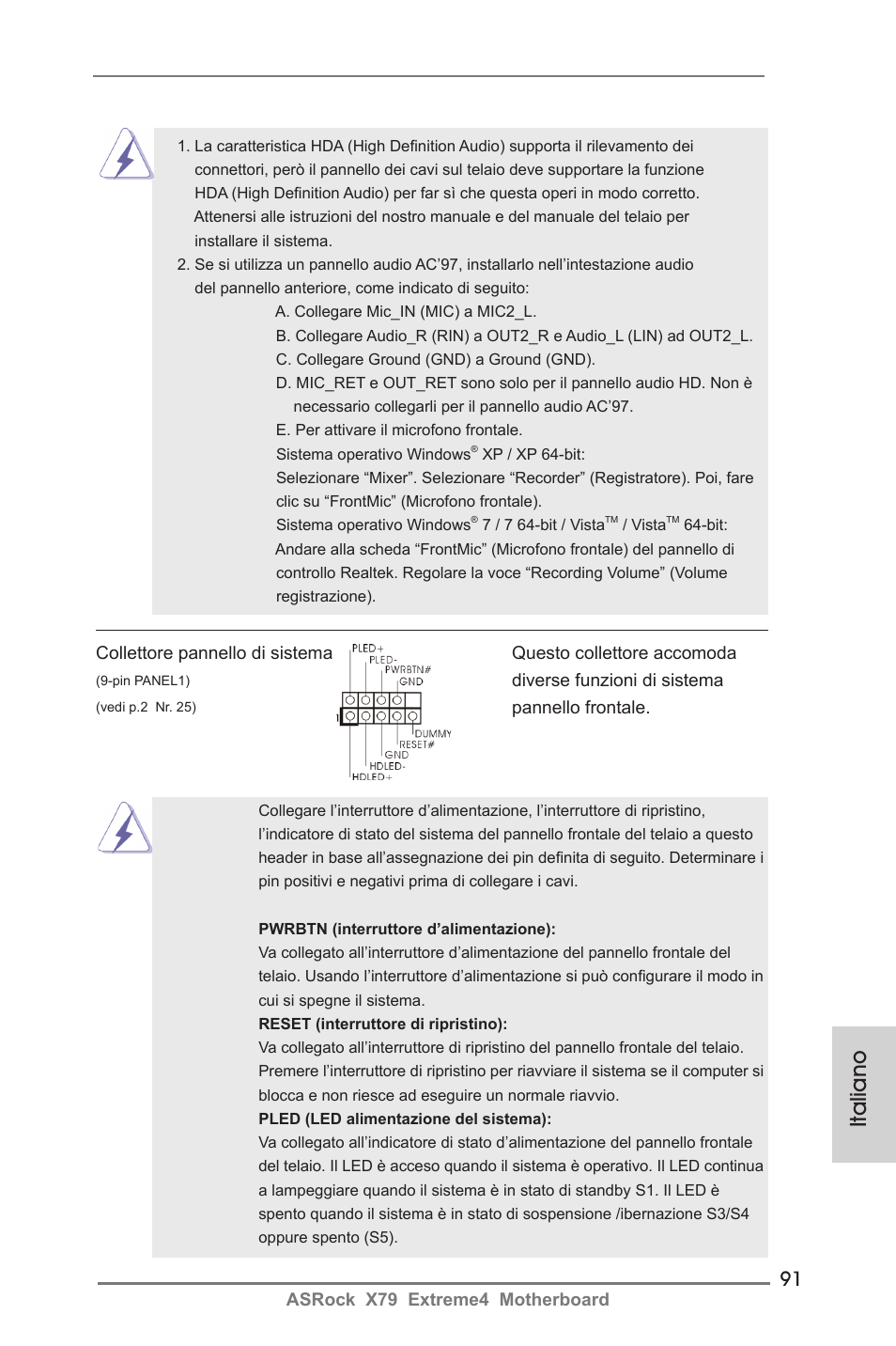 Italiano | ASRock X79 Extreme4 User Manual | Page 91 / 218