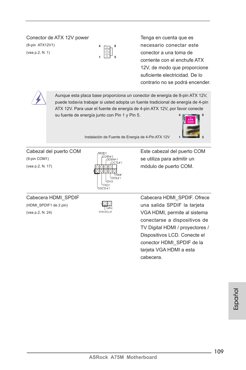 Español | ASRock A75M User Manual | Page 109 / 234