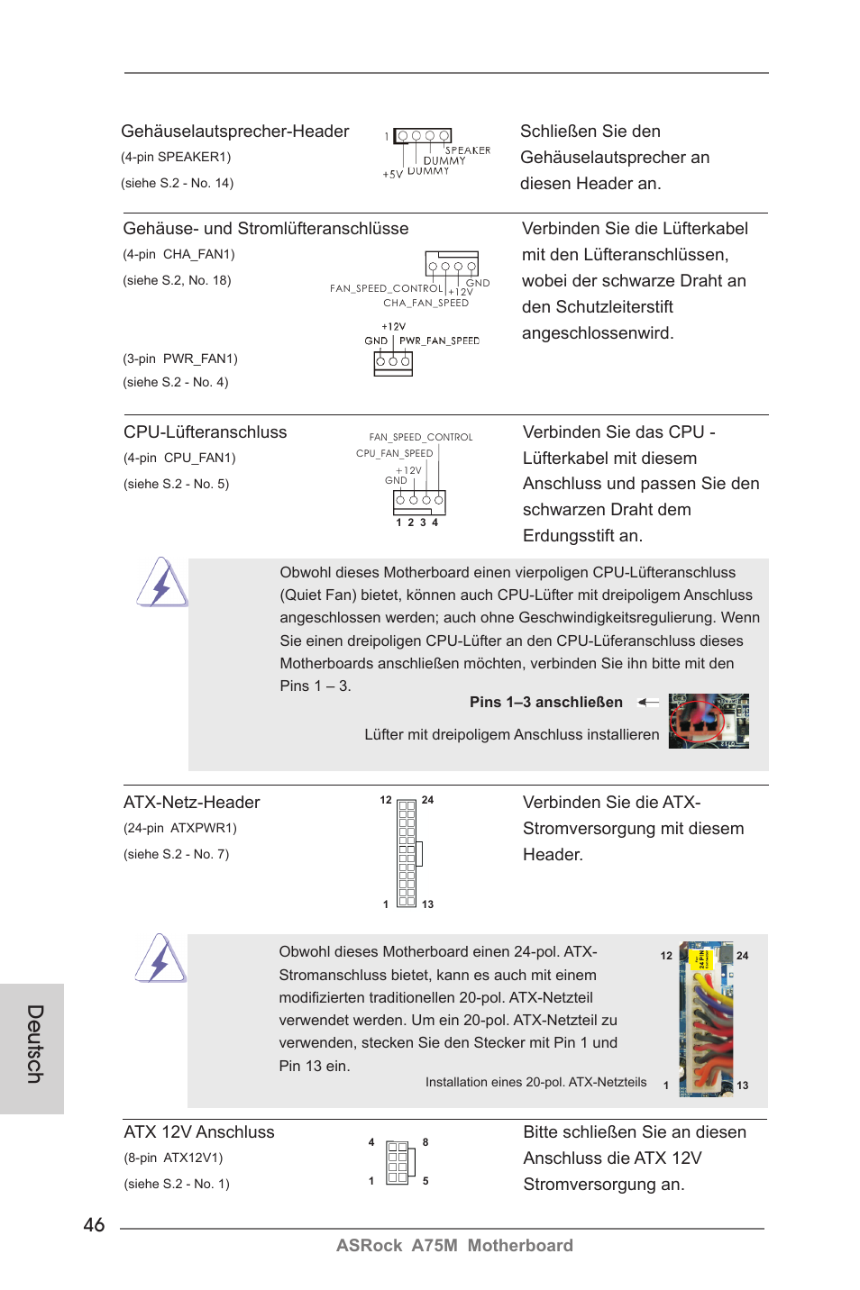 Deutsch | ASRock A75M User Manual | Page 46 / 234