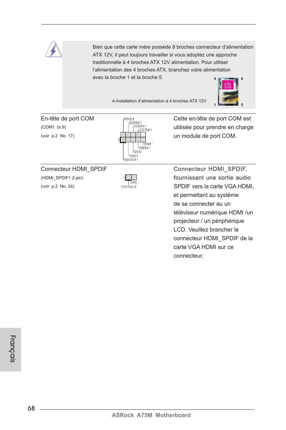 Français | ASRock A75M User Manual | Page 68 / 234