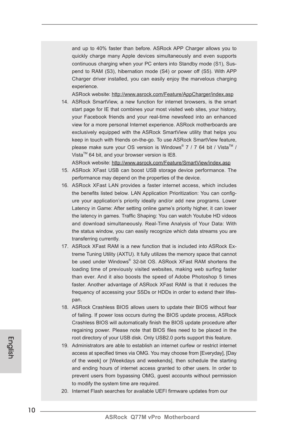 English | ASRock Q77M vPro User Manual | Page 10 / 226
