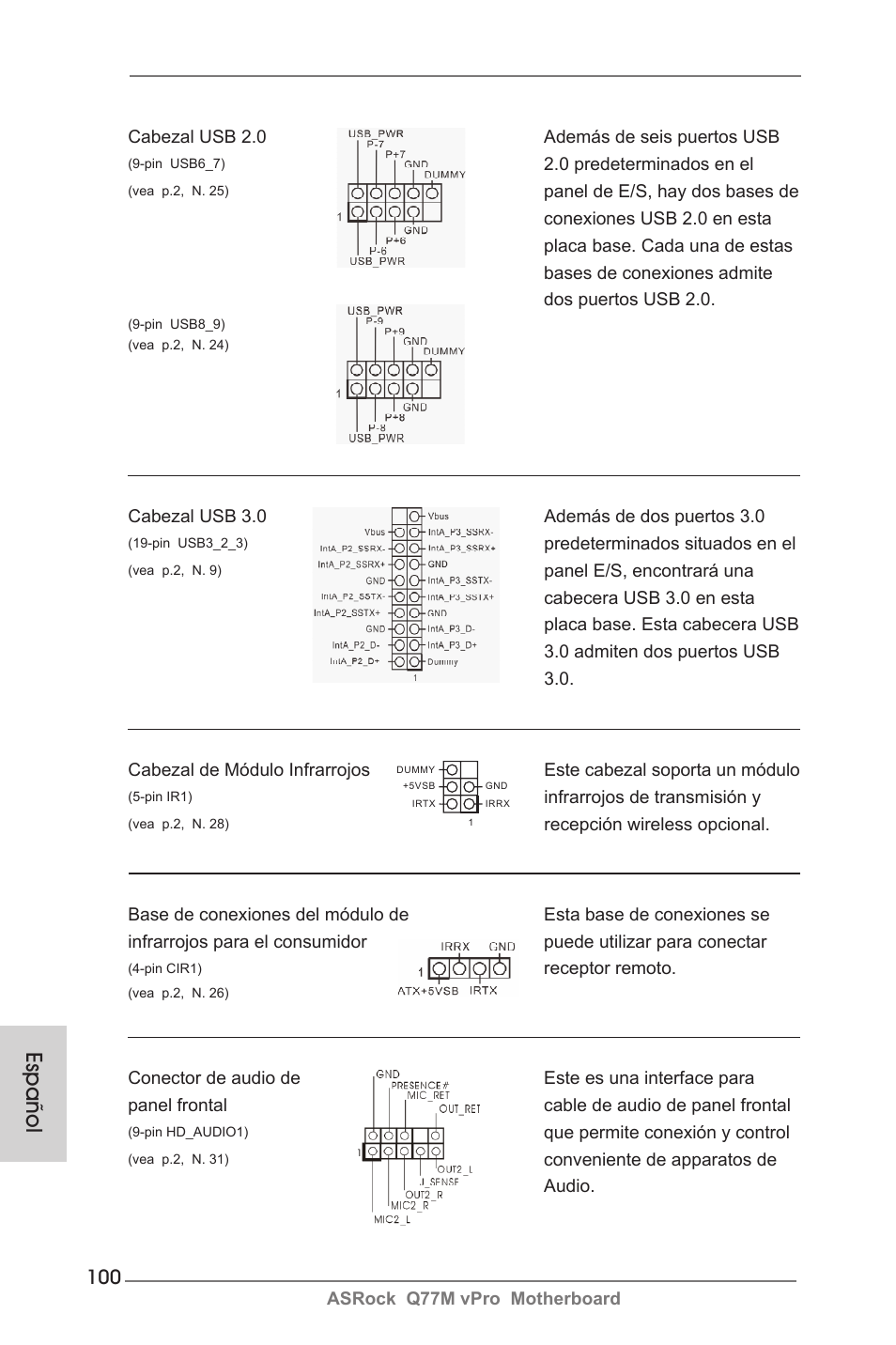 Español | ASRock Q77M vPro User Manual | Page 100 / 226