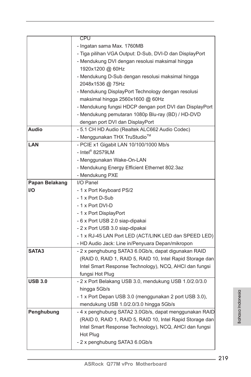 ASRock Q77M vPro User Manual | Page 219 / 226
