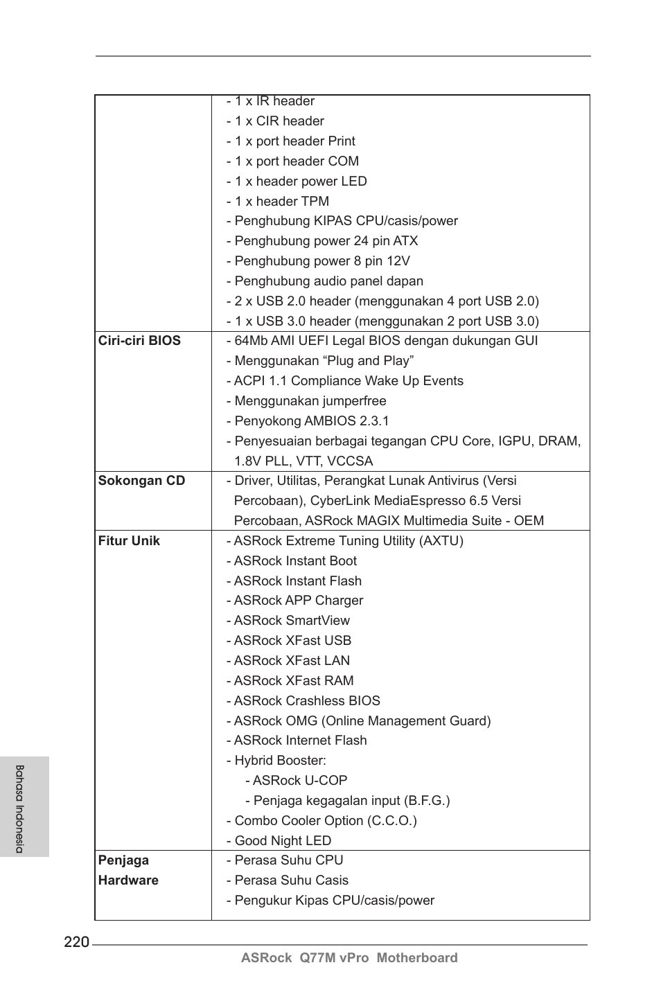 ASRock Q77M vPro User Manual | Page 220 / 226