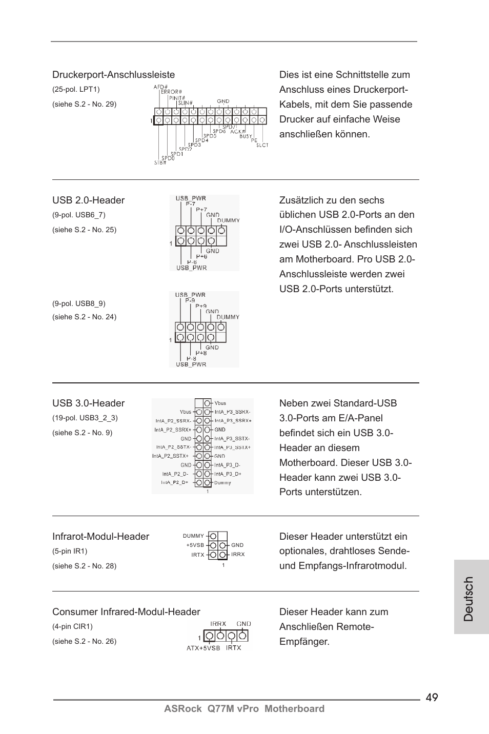 Deutsch | ASRock Q77M vPro User Manual | Page 49 / 226