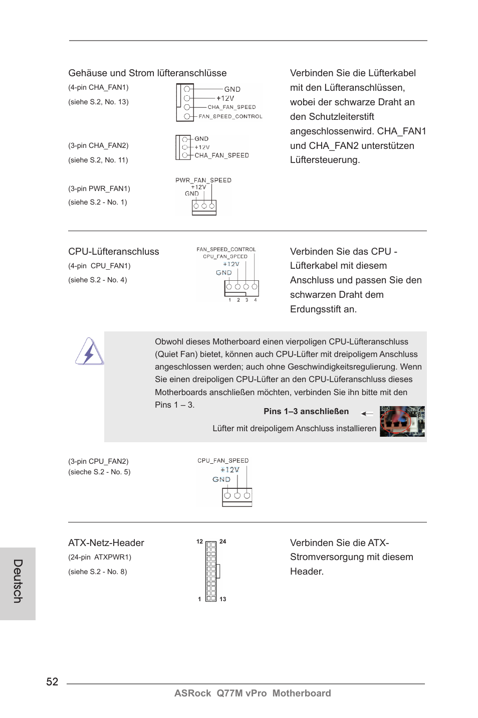 Deutsch | ASRock Q77M vPro User Manual | Page 52 / 226