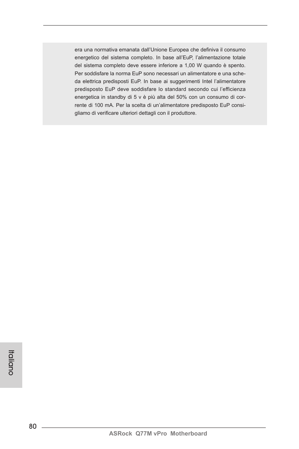 Italiano | ASRock Q77M vPro User Manual | Page 80 / 226