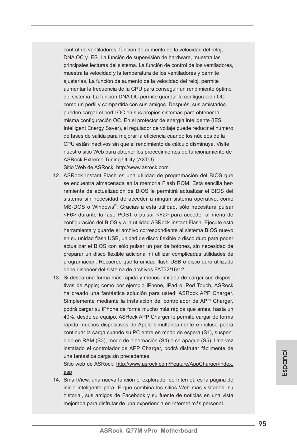 Español | ASRock Q77M vPro User Manual | Page 95 / 226