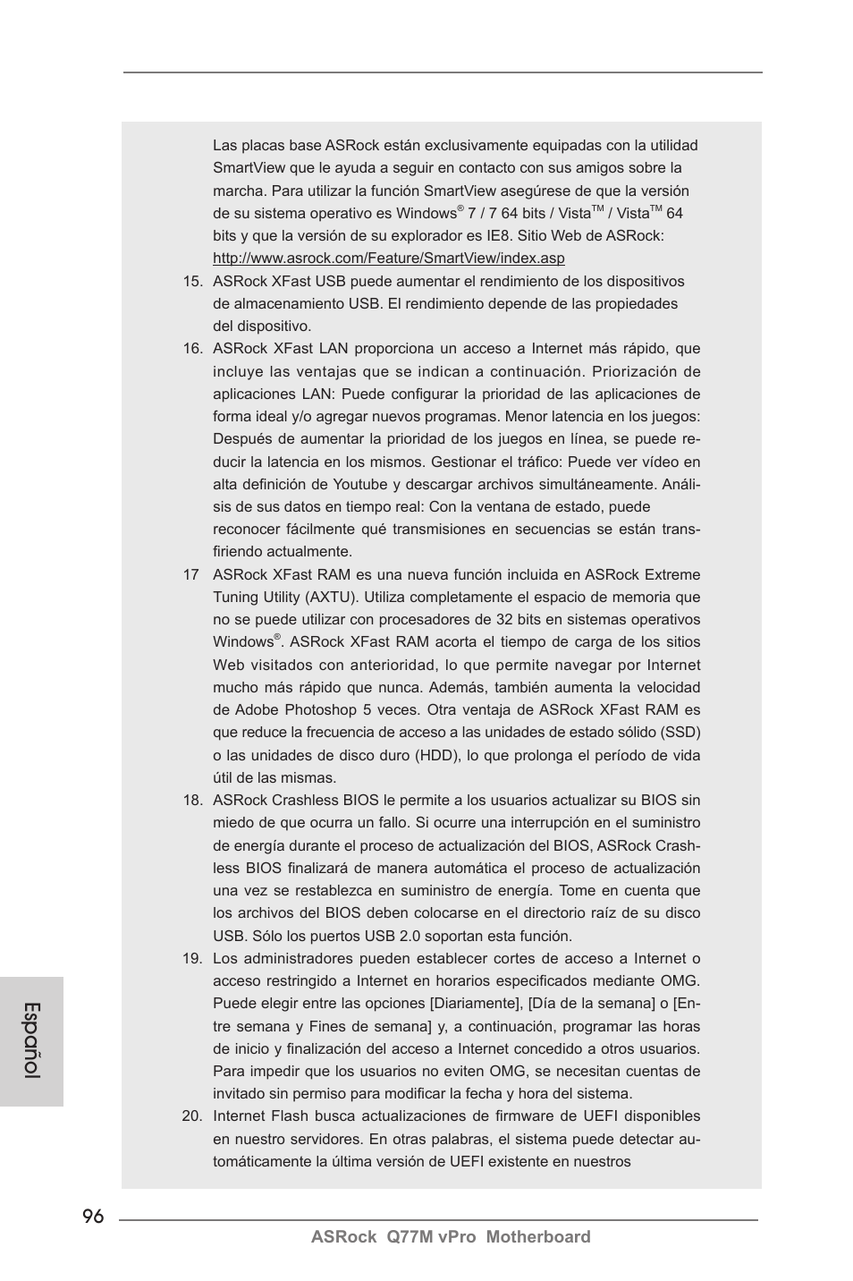 Español | ASRock Q77M vPro User Manual | Page 96 / 226