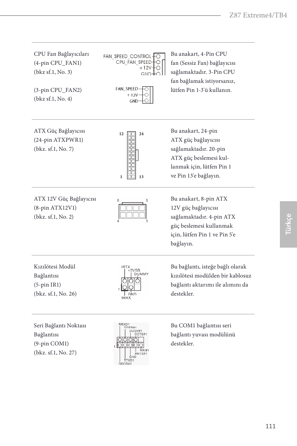 Z87 extreme4/tb4, Türk çe | ASRock Z87 Extreme4__TB4 User Manual | Page 113 / 175