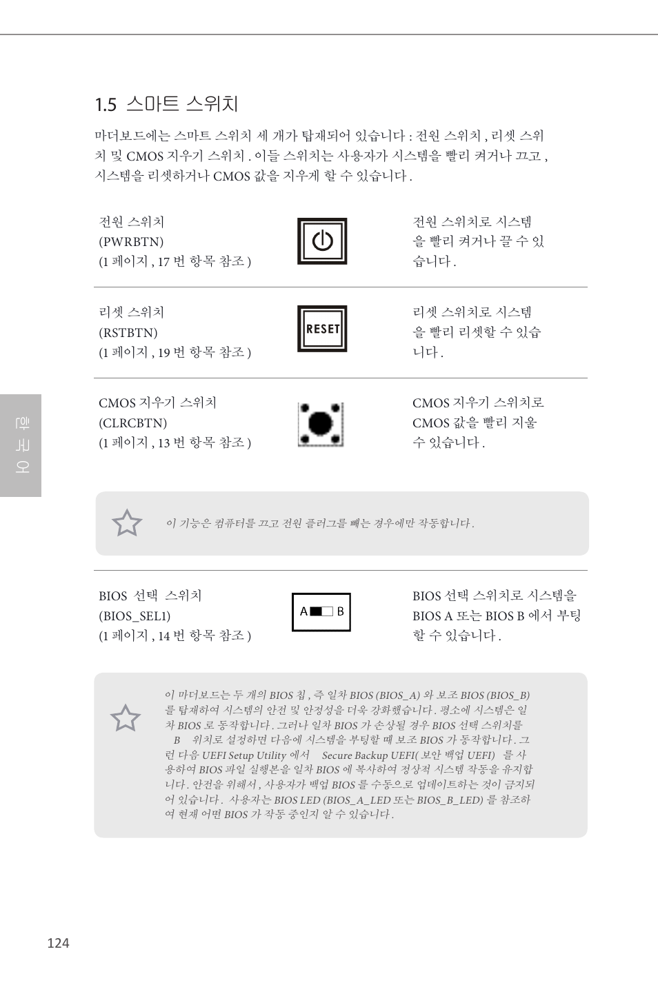 5 스마트 스위치, 한 국 어 | ASRock Z87 Extreme4__TB4 User Manual | Page 126 / 175