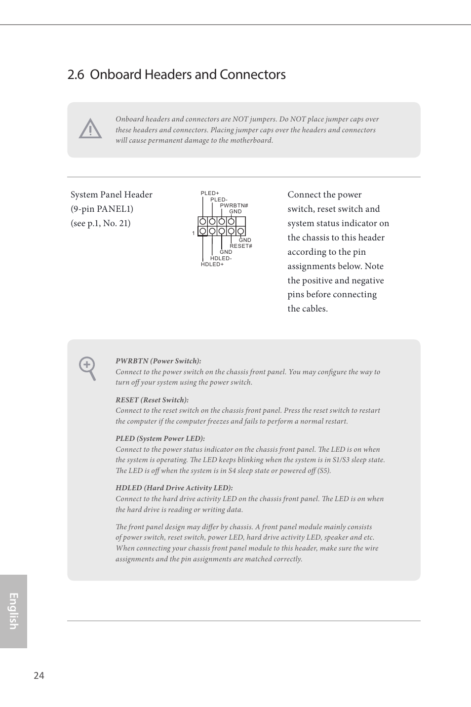 6 onboard headers and connectors, English | ASRock Z87 Extreme4__TB4 User Manual | Page 26 / 175