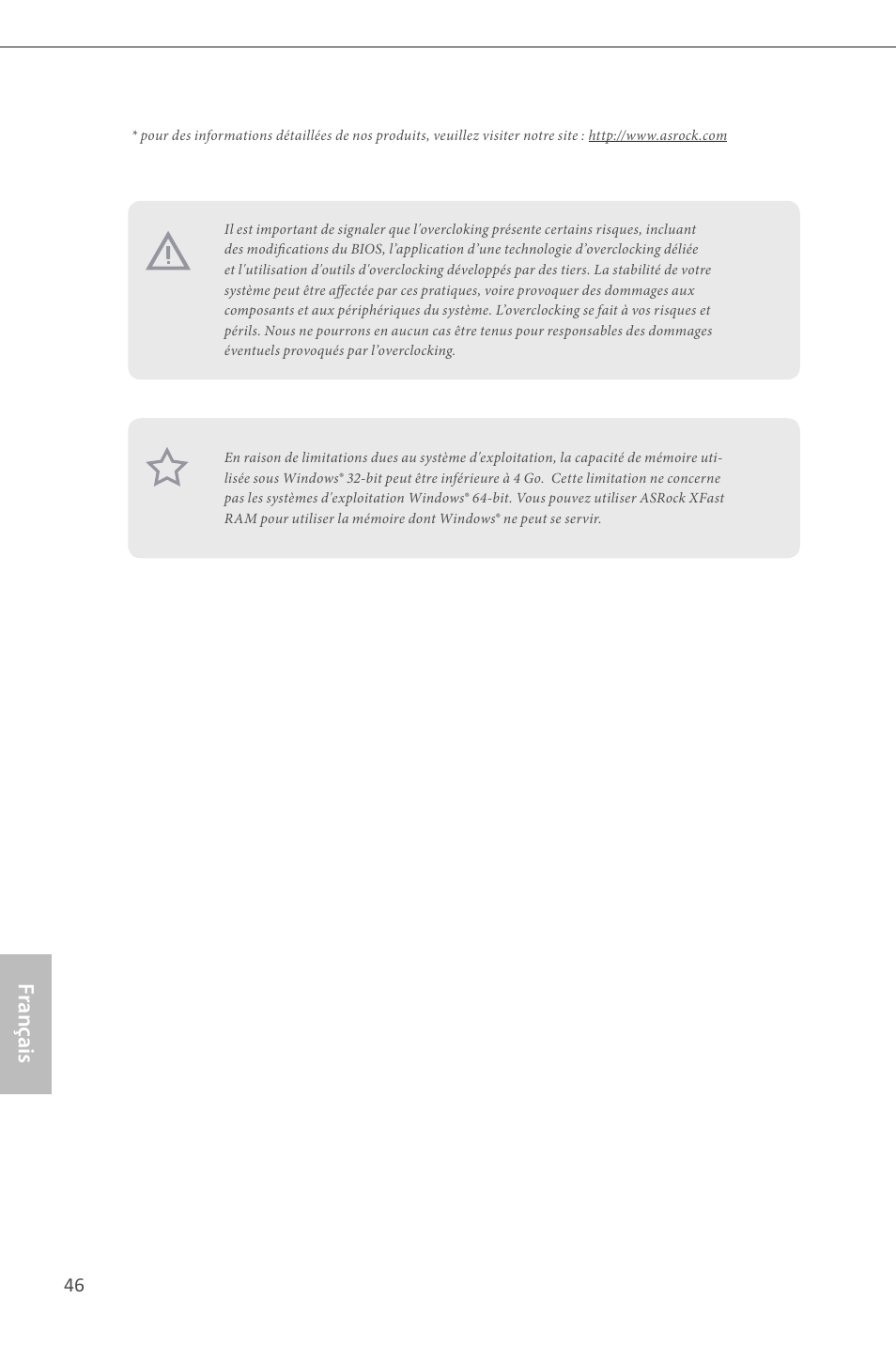 Français | ASRock Z87 Extreme4__TB4 User Manual | Page 48 / 175