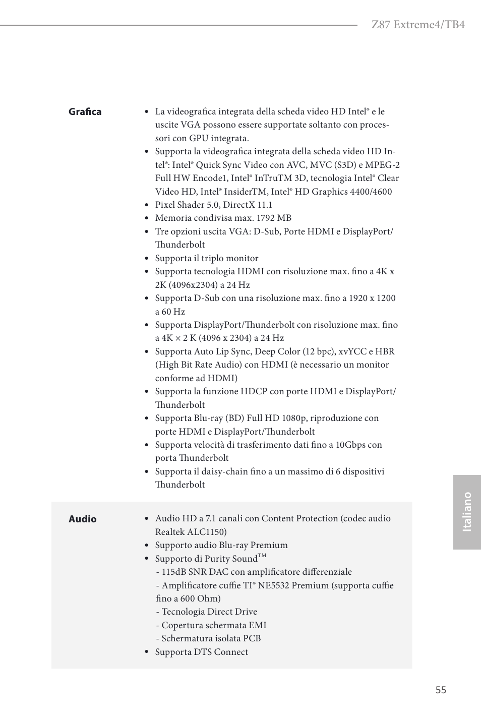 Z87 extreme4/tb4, Italiano | ASRock Z87 Extreme4__TB4 User Manual | Page 57 / 175