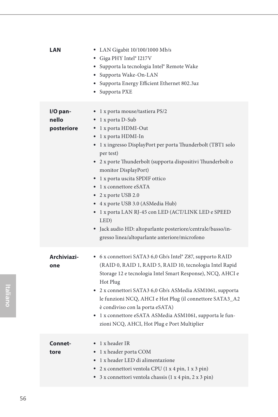 Italiano | ASRock Z87 Extreme4__TB4 User Manual | Page 58 / 175