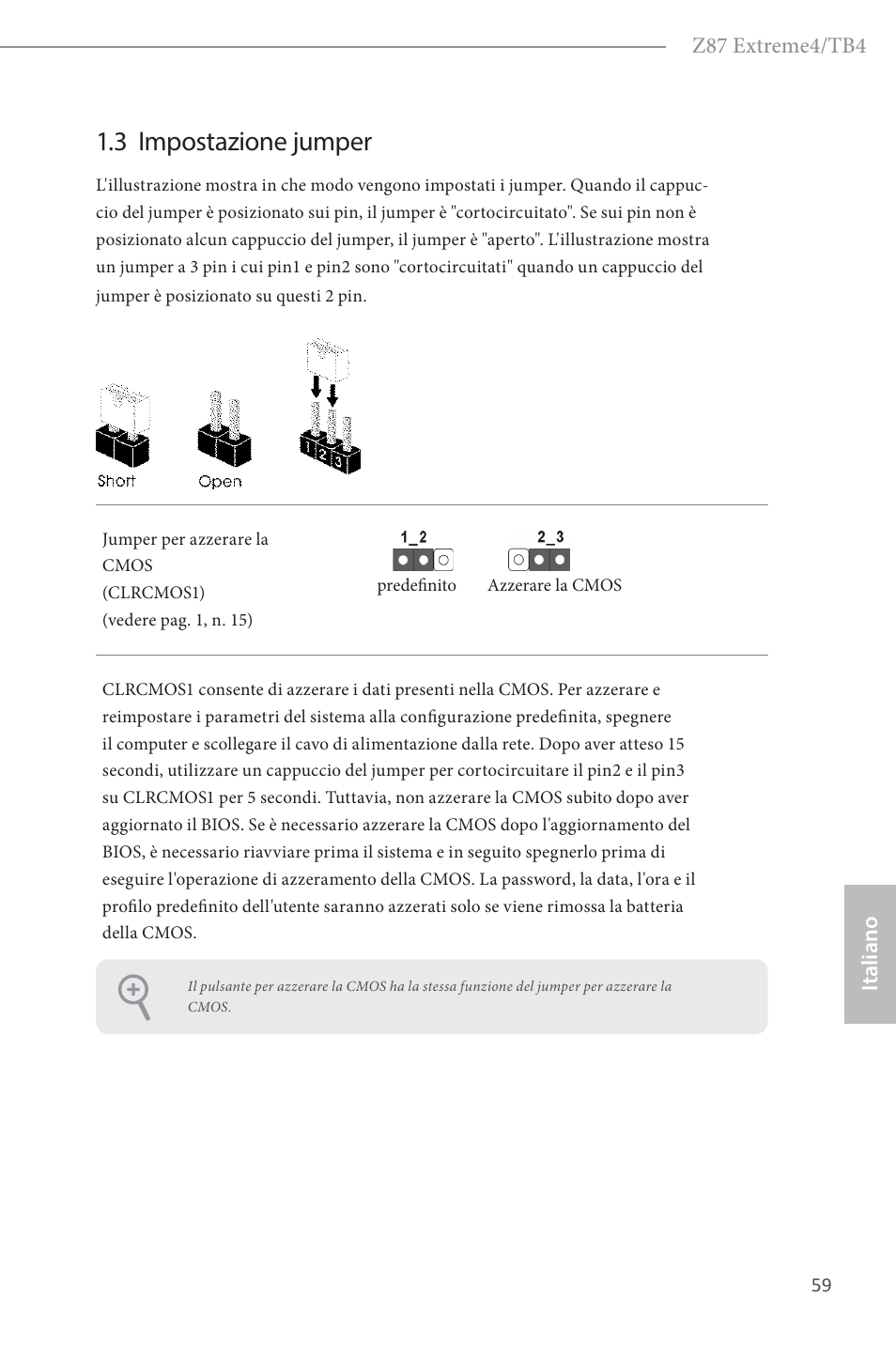 3 impostazione jumper | ASRock Z87 Extreme4__TB4 User Manual | Page 61 / 175