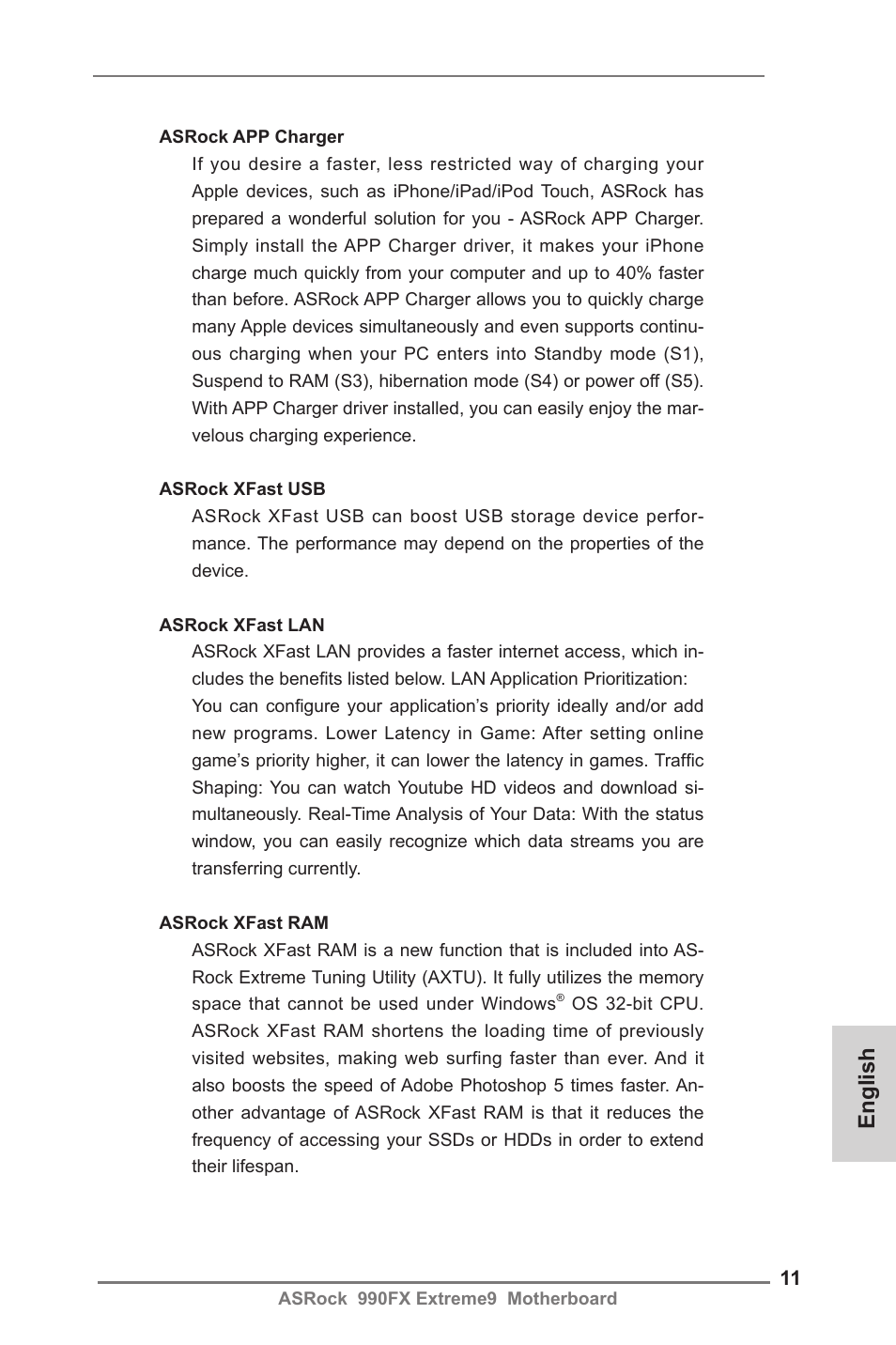 English | ASRock 990FX Extreme9 User Manual | Page 11 / 193