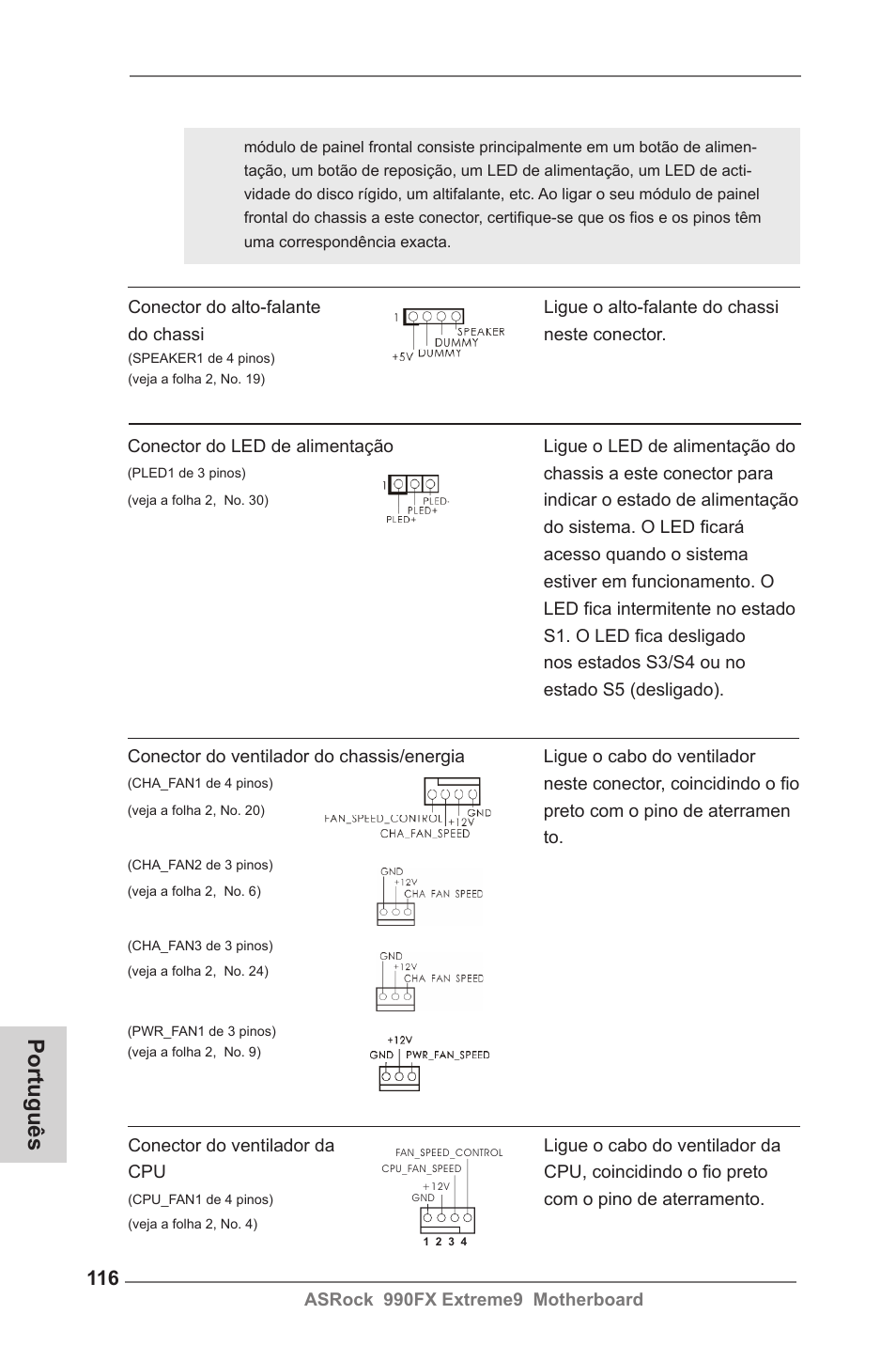 Português | ASRock 990FX Extreme9 User Manual | Page 116 / 193
