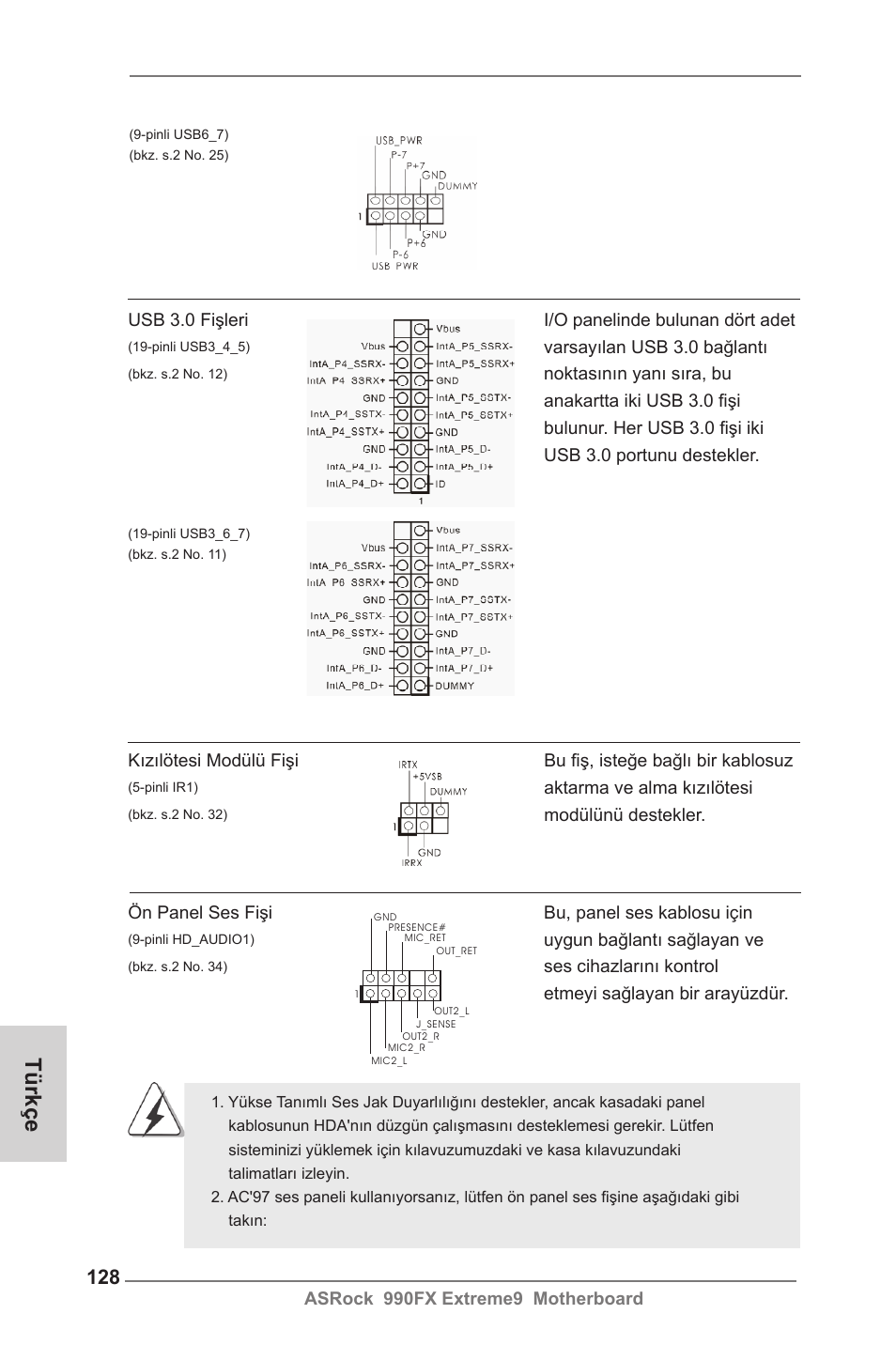 Türkçe | ASRock 990FX Extreme9 User Manual | Page 128 / 193
