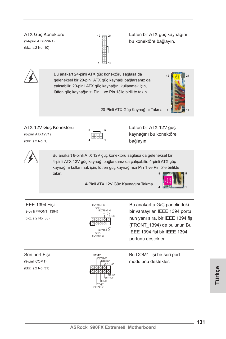 Türkçe | ASRock 990FX Extreme9 User Manual | Page 131 / 193