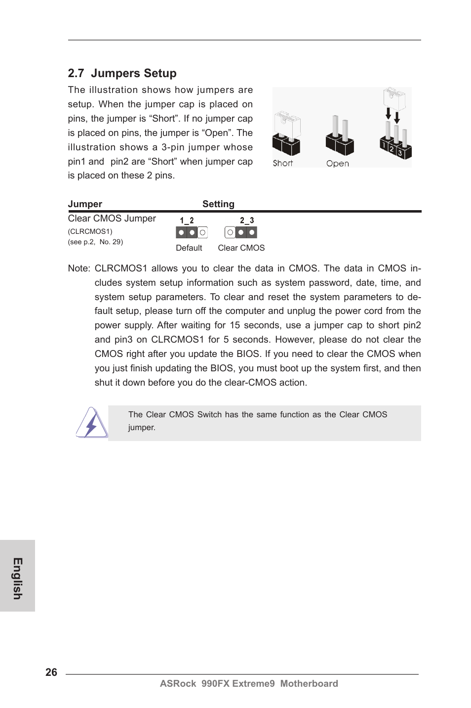 English 2.7 jumpers setup | ASRock 990FX Extreme9 User Manual | Page 26 / 193