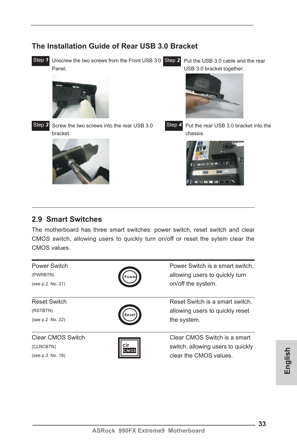 9 smart switches | ASRock 990FX Extreme9 User Manual | Page 33 / 193