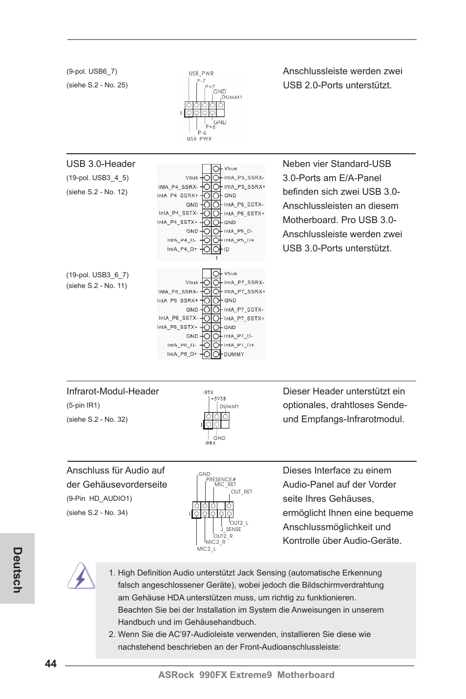 Deutsch | ASRock 990FX Extreme9 User Manual | Page 44 / 193