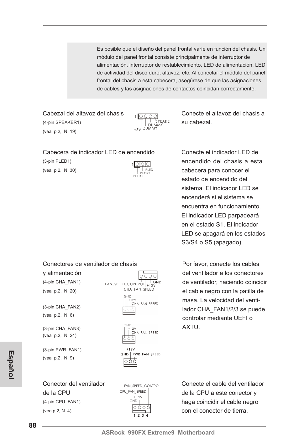 Español | ASRock 990FX Extreme9 User Manual | Page 88 / 193