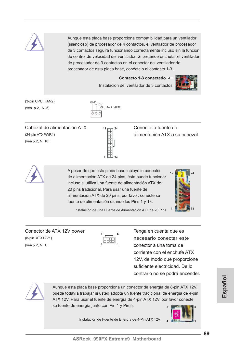 Español | ASRock 990FX Extreme9 User Manual | Page 89 / 193
