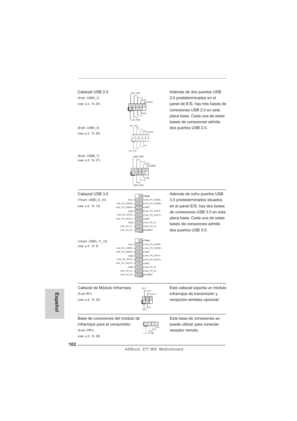 Español | ASRock Z77 WS User Manual | Page 102 / 208