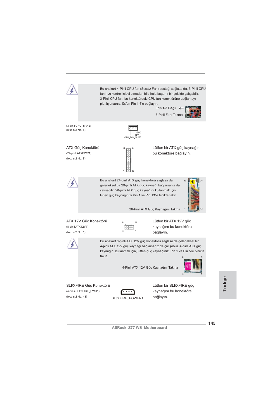 Türkçe | ASRock Z77 WS User Manual | Page 145 / 208