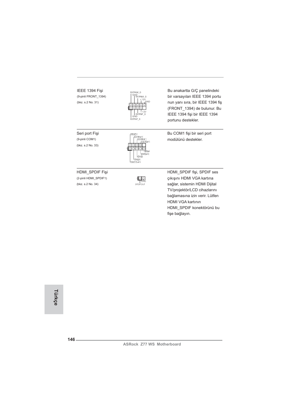 Türkçe | ASRock Z77 WS User Manual | Page 146 / 208