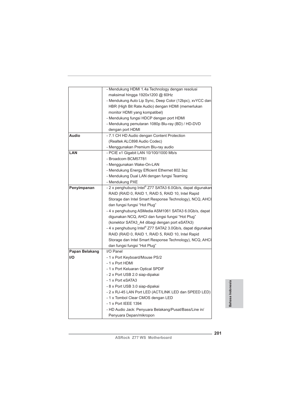 ASRock Z77 WS User Manual | Page 201 / 208