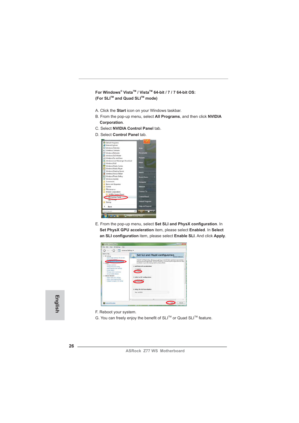 English | ASRock Z77 WS User Manual | Page 26 / 208