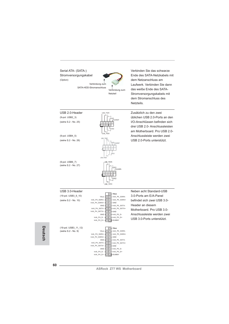 Deutsch | ASRock Z77 WS User Manual | Page 60 / 208