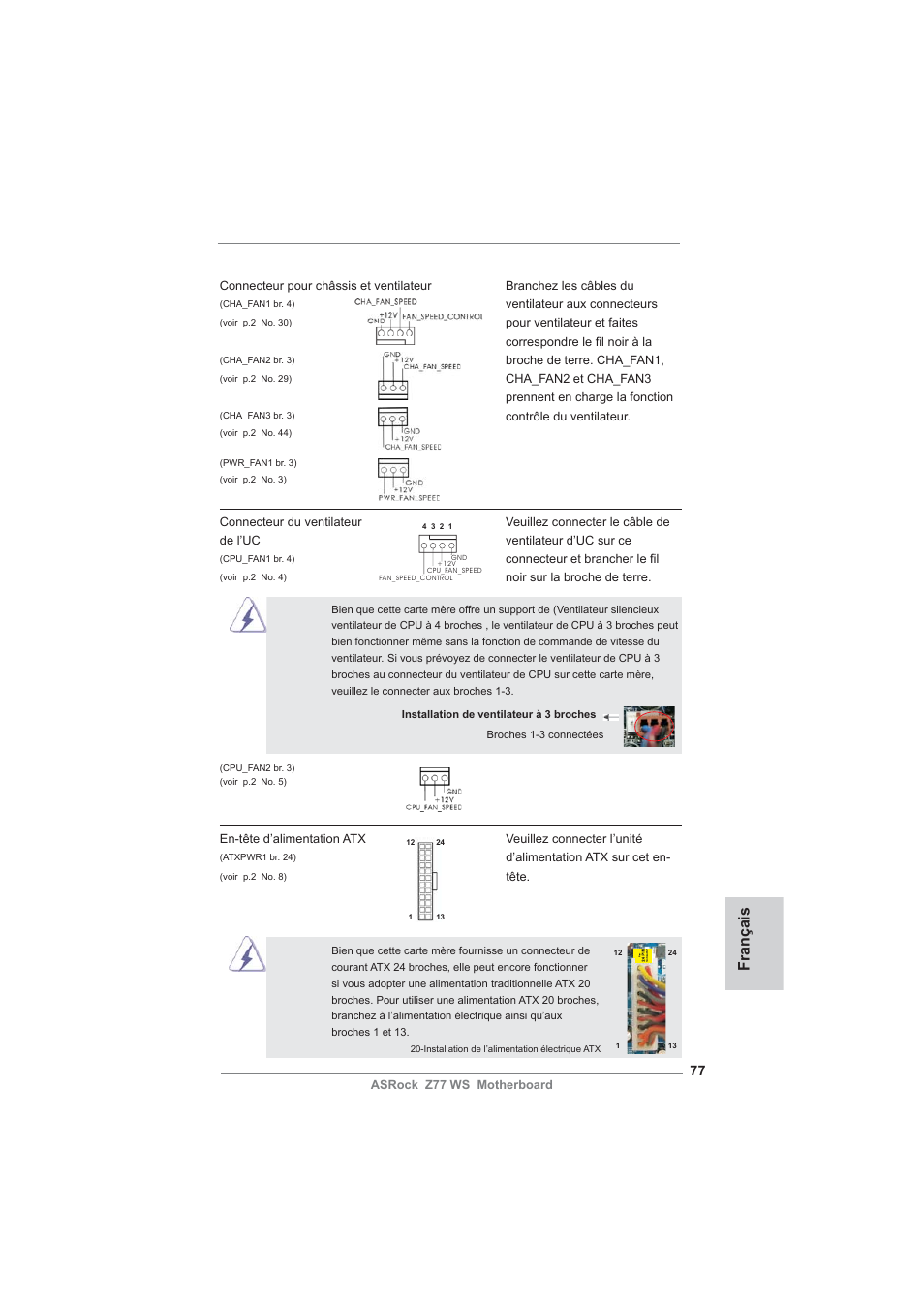 Français | ASRock Z77 WS User Manual | Page 77 / 208