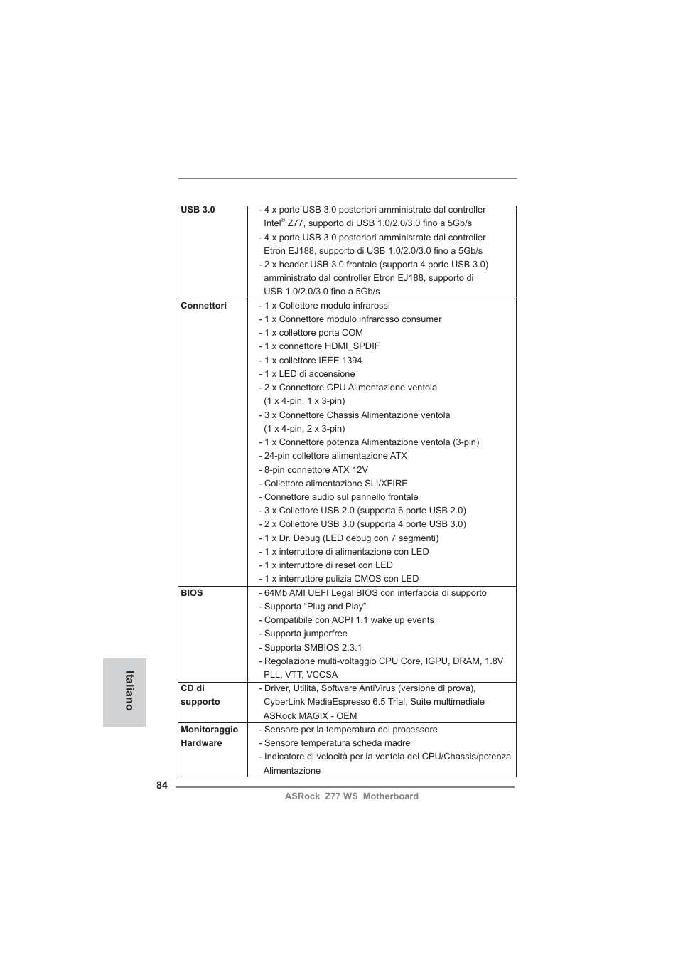 Italiano | ASRock Z77 WS User Manual | Page 84 / 208